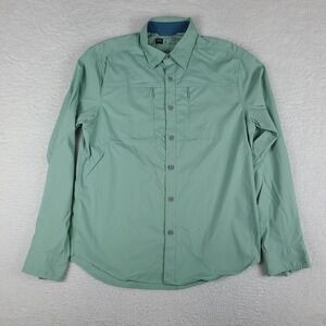 DKOTA Shirt Mens Large Green Nylon Spandex Performance‎ Dress Button Up